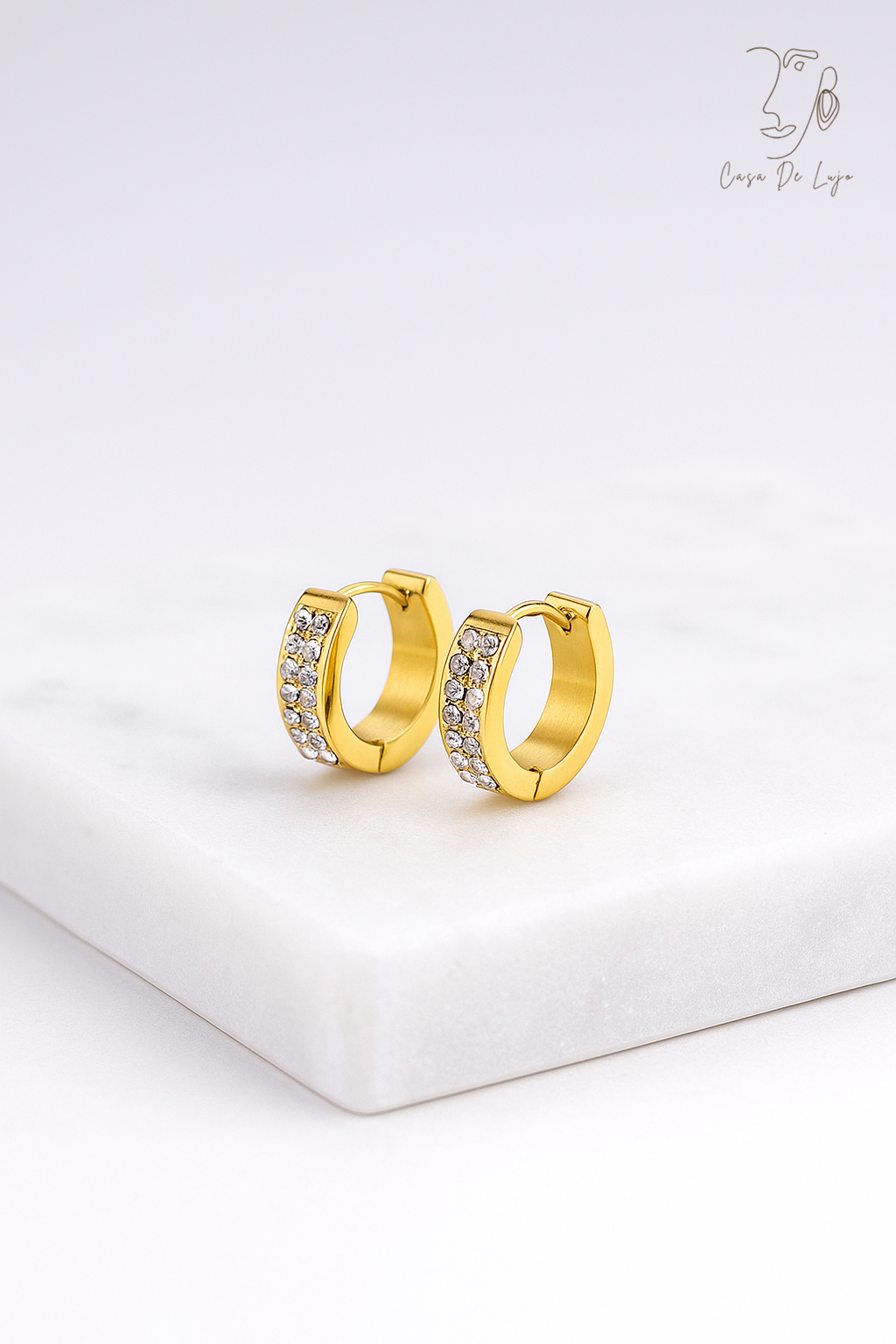 Luxe Duet Pavé Huggies