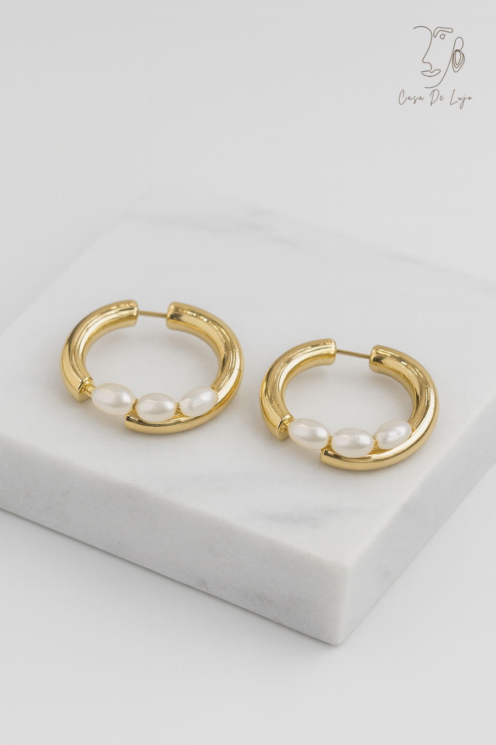 Pearl Embrace Hoops