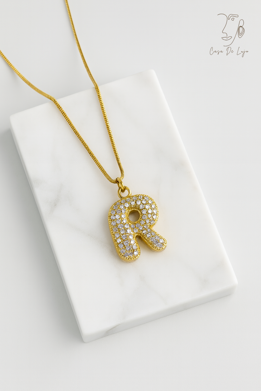 Royale Bubble Initial necklace