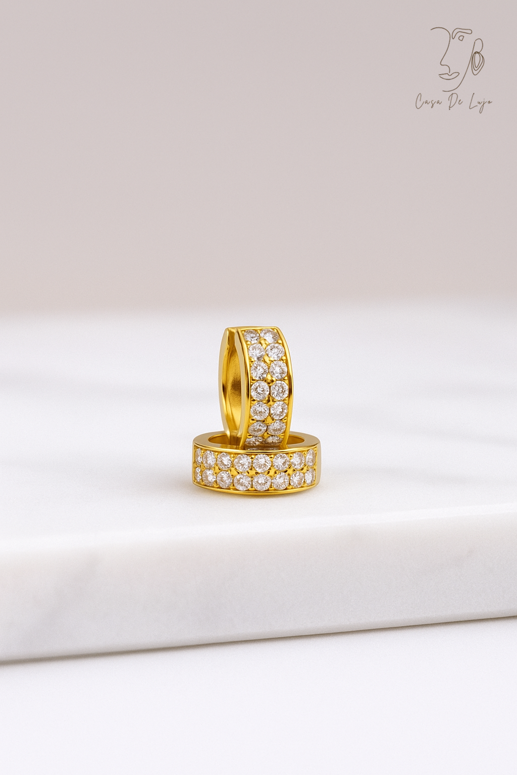 Luxe Duet Pavé Huggies