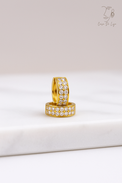 Luxe Duet Pavé Huggies