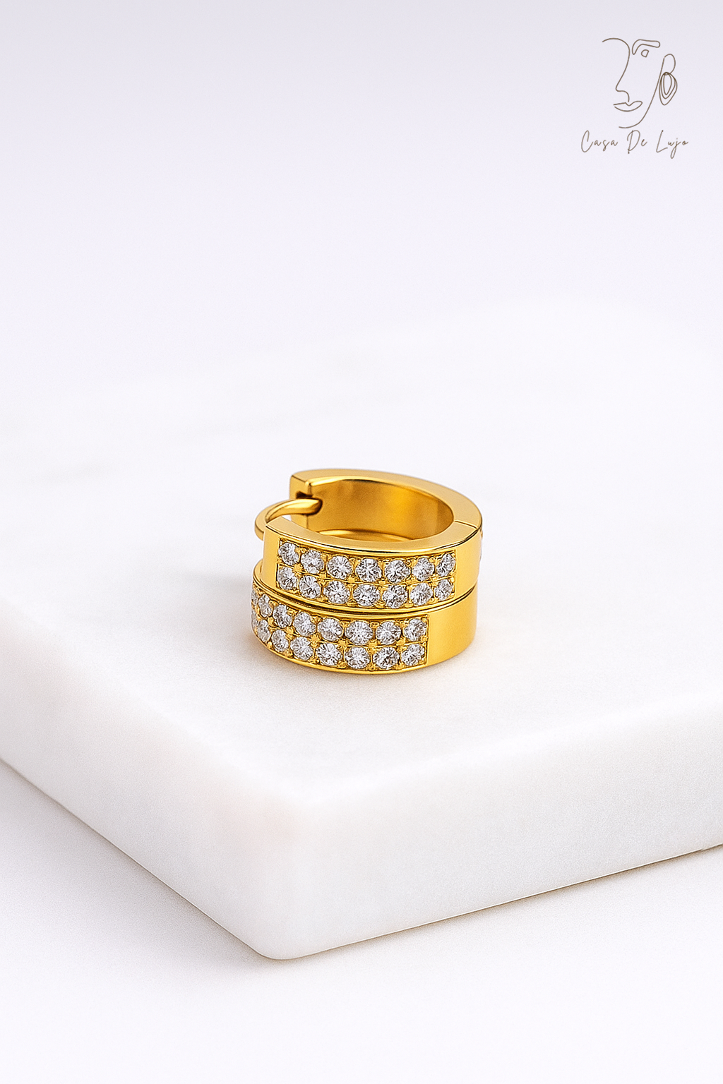 Luxe Duet Pavé Huggies