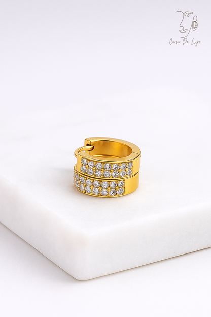 Luxe Duet Pavé Huggies