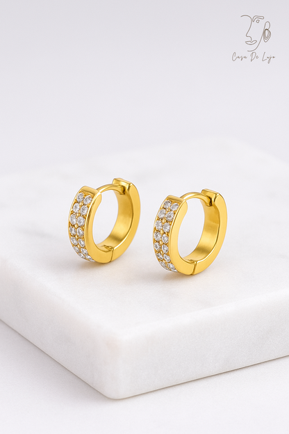 Luxe Duet Pavé Huggies