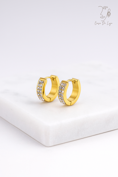 Luxe Duet Pavé Huggies