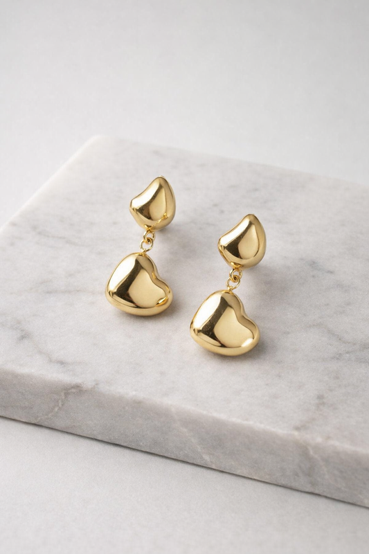 The Gold Heart Dangles