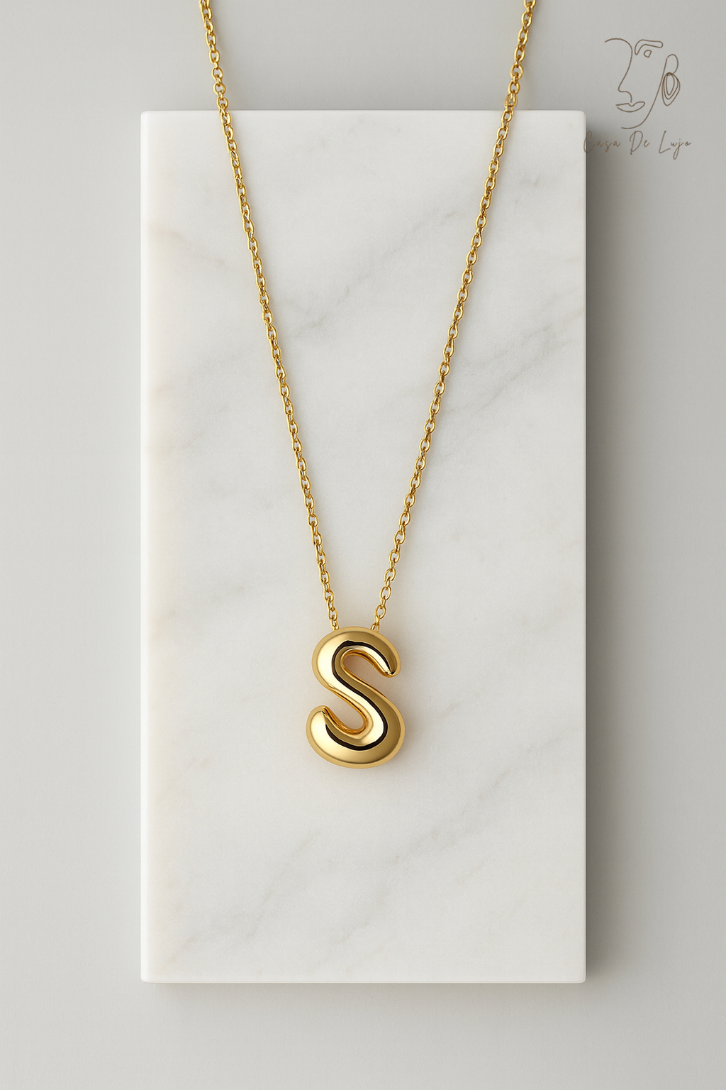The Golden Contour initial necklace